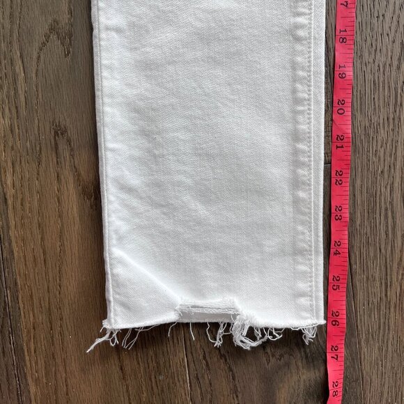 Paige Hoxton High Rise Slim Crop Jeans White Size 26 Raw Hem Stretch Denim - Picture 7 of 7